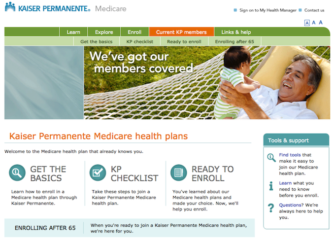 Kaiser Permanente Medicare website